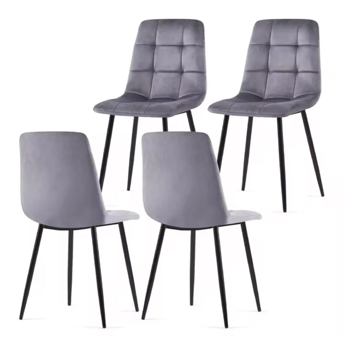 GENERICO - Pack 4 Sillas Capitones Gris