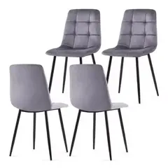 GENERICO - Pack 4 Sillas Capitones Gris