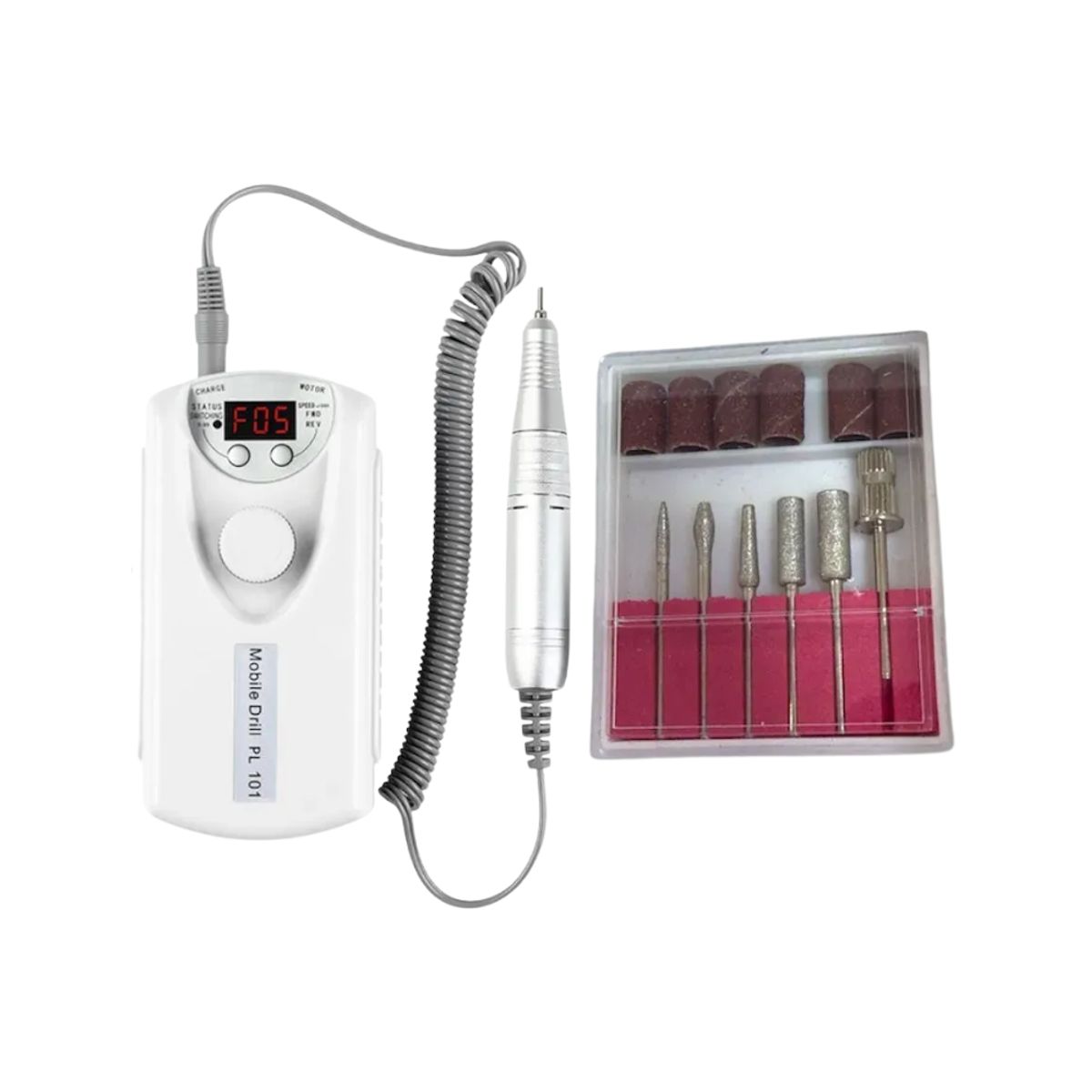 GENERICO - Torno Pulidor De Uñas Inalámbrico Mobile Drill 101 Rosado 35000 RPM