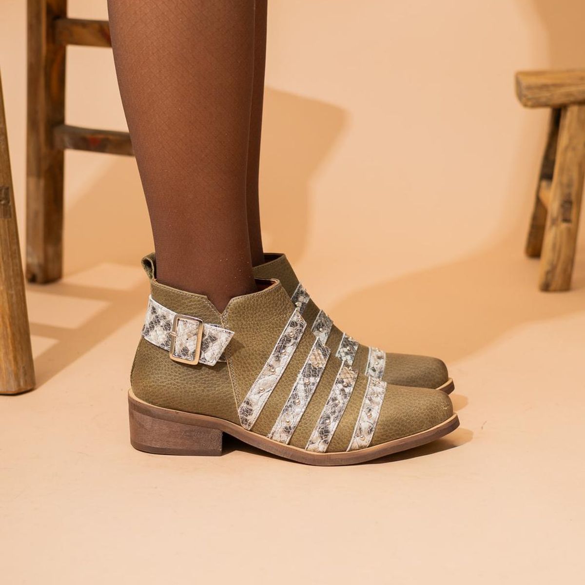 GIANI DAFIRENZE - Botin Mujer / Pardillo Verde Print