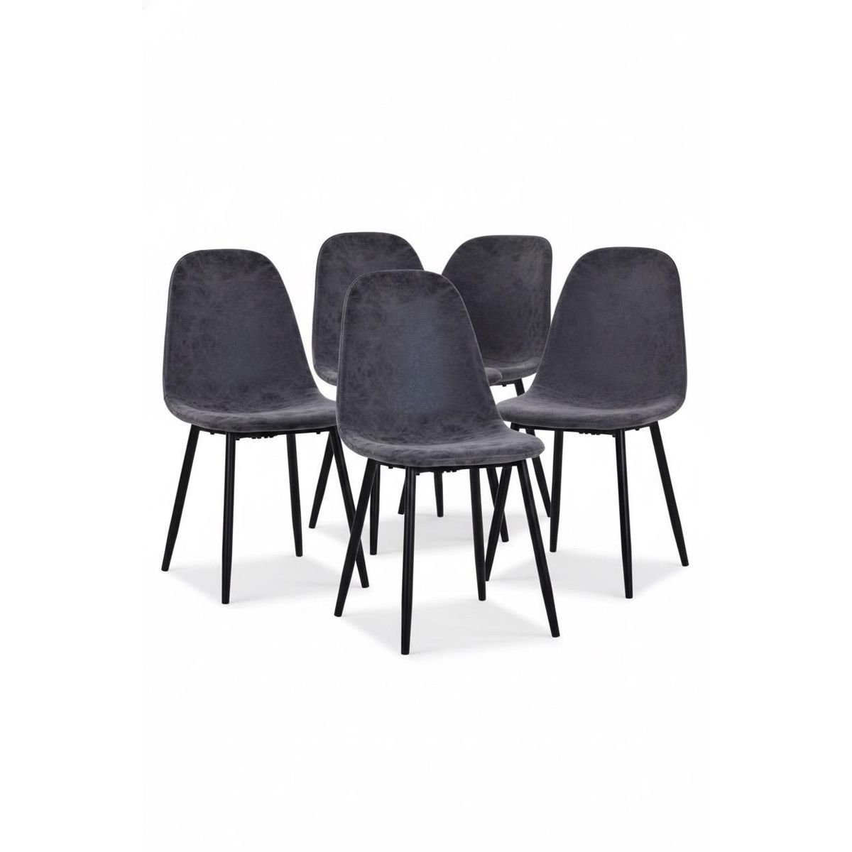 GENERICO - Pack 4 Sillas Scoop Gris Pu