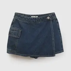 COLLOKY - Falda short mezclilla niña azul 3-4A a 12-13A