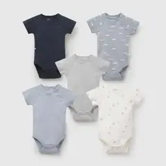 COLLOKY - Set body navy rib niño celeste 0/3M a 18/24M