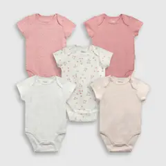 COLLOKY - Set body flores rib niña rosado 0/3M a 18/24M