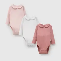 COLLOKY - Set body cuello rib niña crema 0/3M a 18/24M