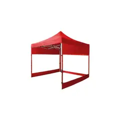 GENERICO - Lona Paredes Laterales Para Toldo Plegable 3x3 Rojo Transparente