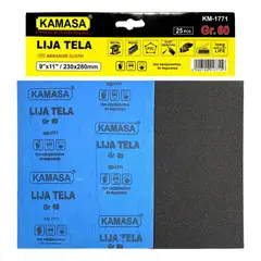 KAMASA - Pliego Lija De Tela Esmeril Al Agua 25 Pcs 230x280mm gr60