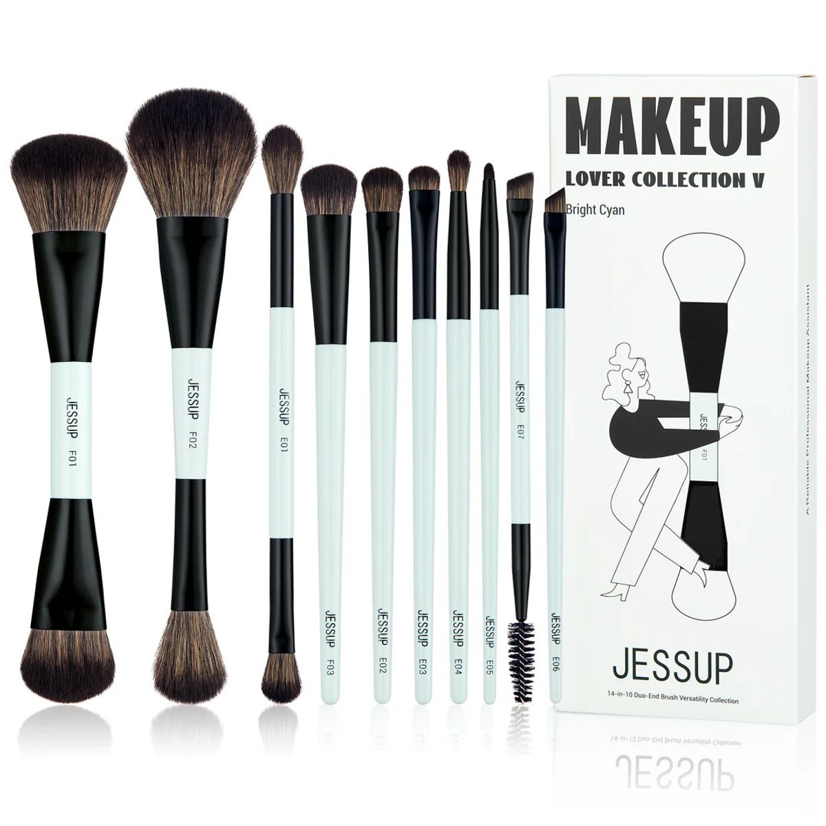 JESSUP BRUSHES - Set Brochas 14-in-10 Duo-End Brush Versatility Collection T500