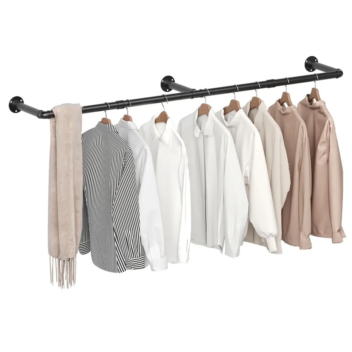 GENERICO - 176cm Perchero De Pared Estante De Metal Para Ropa Multiusos