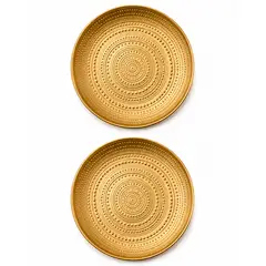 GENERICO - Set 2 Bandeja Decorativa Dorada Estilo Mandala Centro de Mesa Elegante
