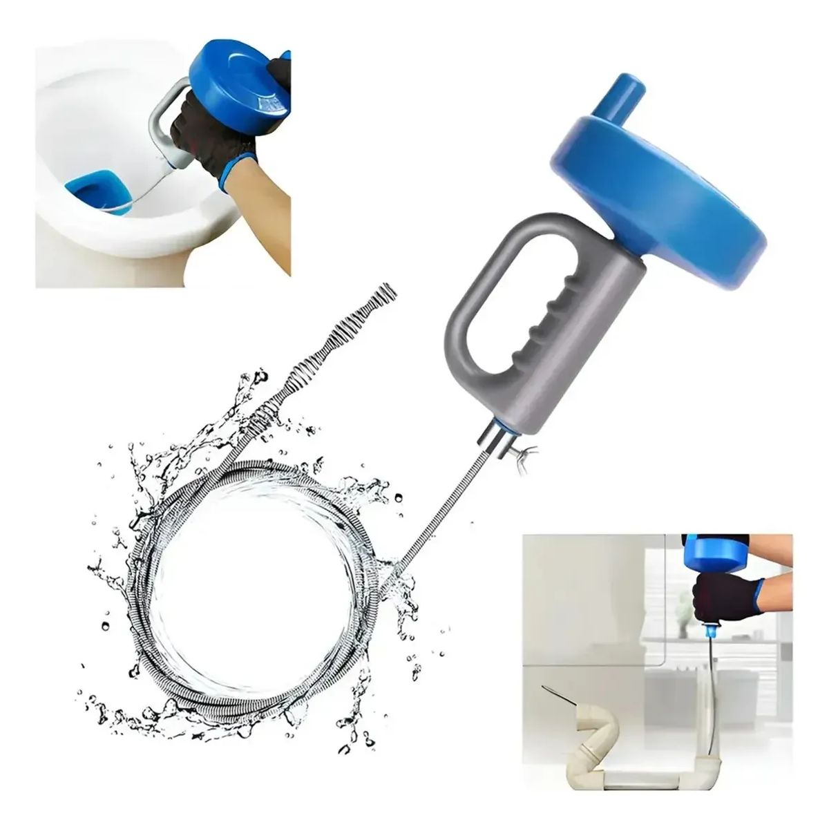 GENERICO - Destapador Cañería Sonda Para Sopapos Alcantarillado ,10 M