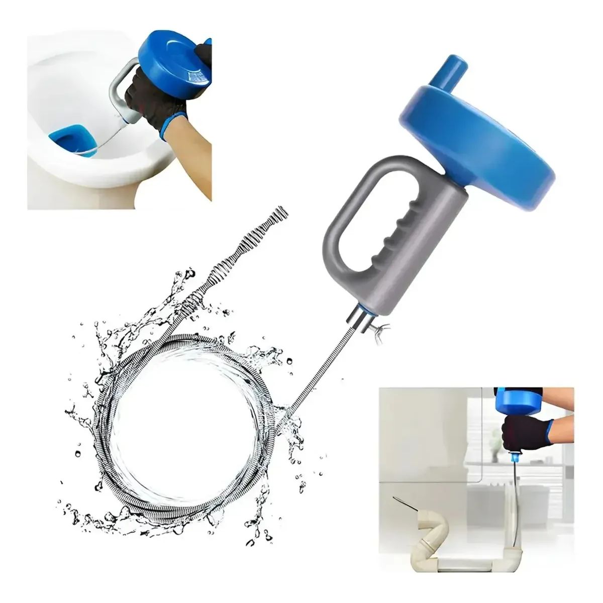 GENERICO - Destapador Cañería Sonda Para Sopapos Alcantarillado ,10 M