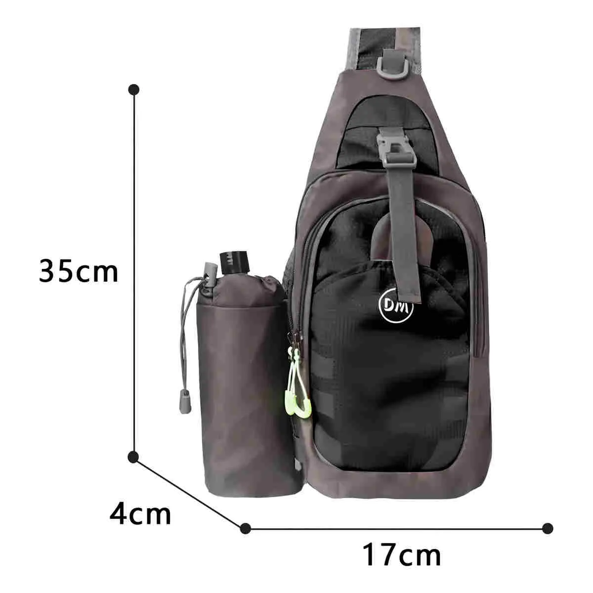 GENERICO - Bolso Impermeable Banano Bandolero Cruzado Unisex Deportivo Color Negro BELUG