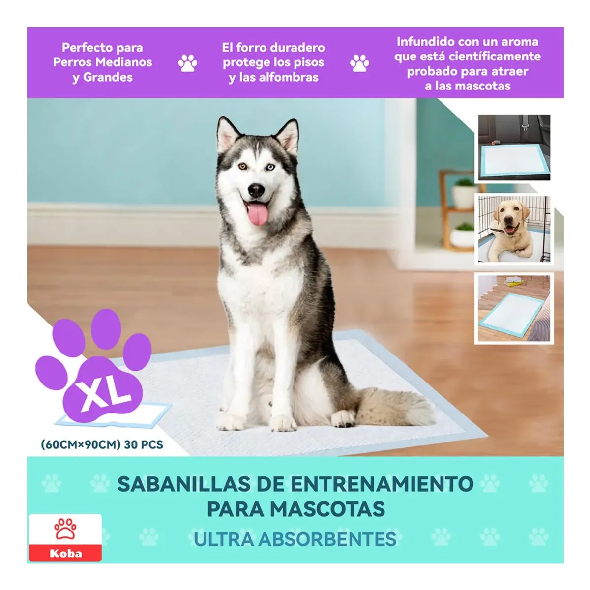 GENERICO - 90 Pañales Sabanillas Entrenamiento Perro Mascota Xl 90x60cm