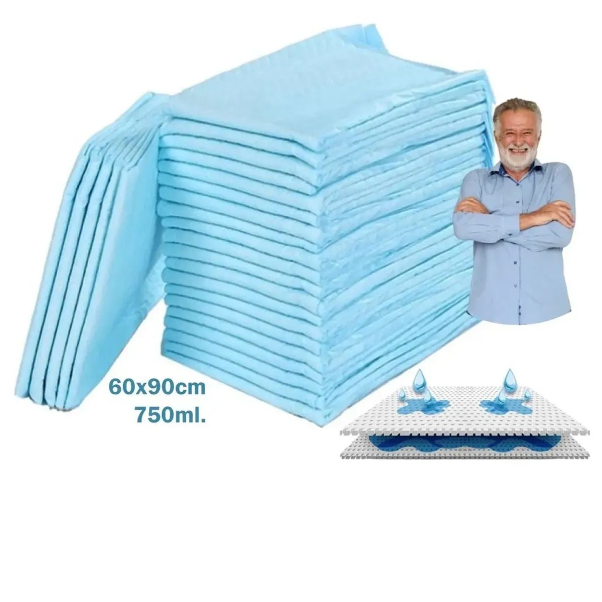 GENERICO - 80 Protector  Panales Sabanillas Adultos 60x90