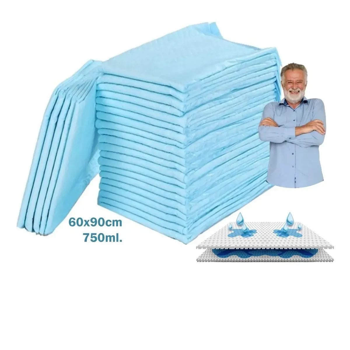 GENERICO - 80 Protector  Panales Sabanillas Adultos 60x90