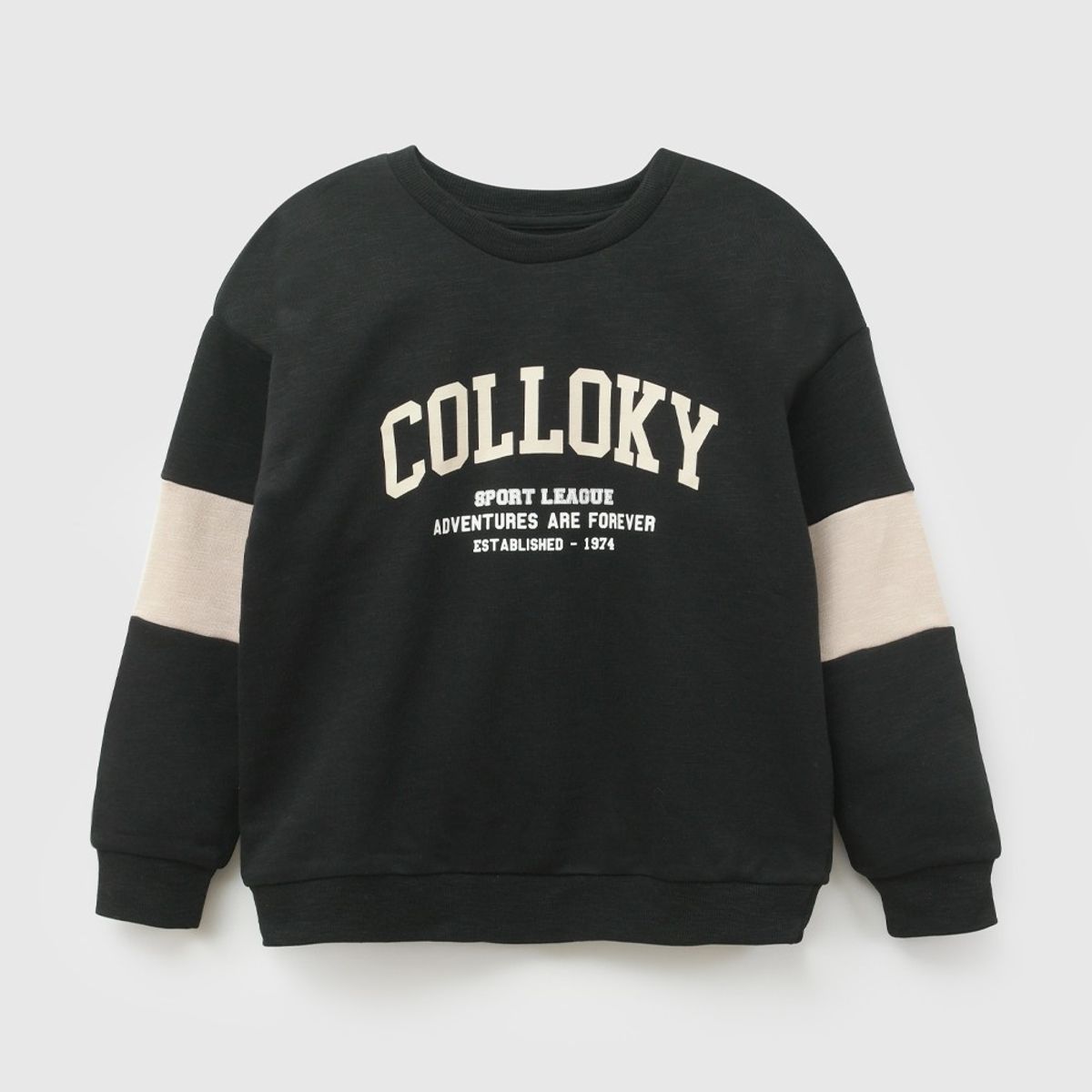 COLLOKY - Poleron Colloky polycotton niño negro 3-4A a 12-13A