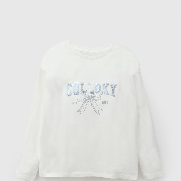 Polera Manga Larga Nina Blanco Blanco 3-4 ANOS