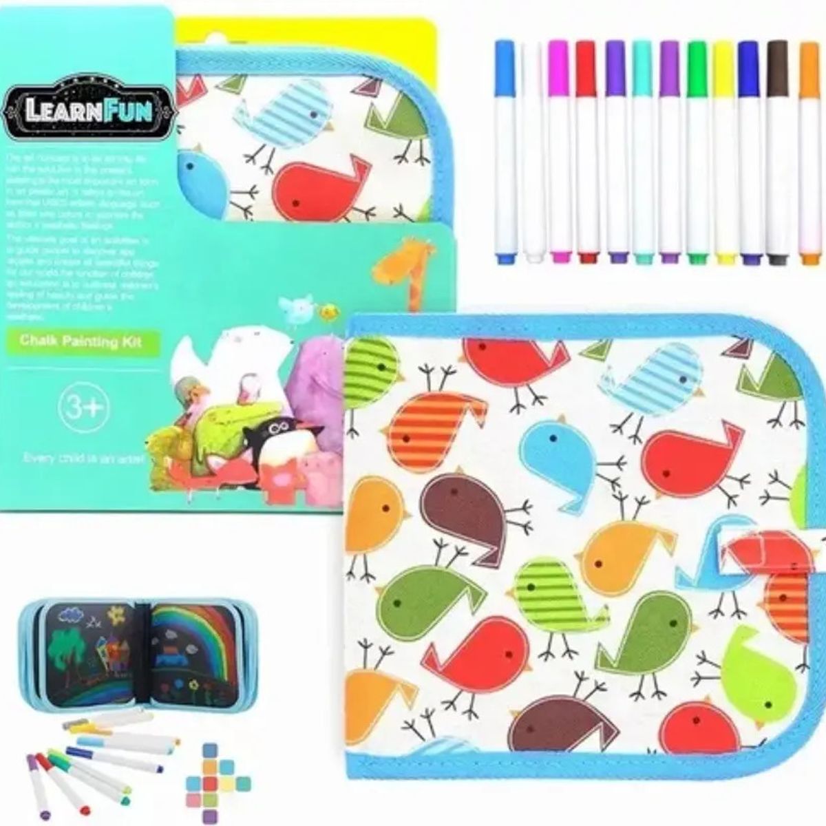 GENERICO - Reutilizables Tabla De Dibujo Portátil Regalo Para Niños-Azul