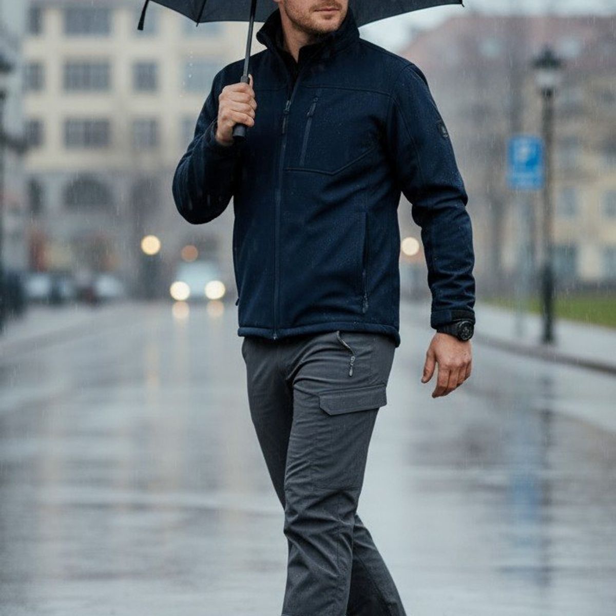 BLUE MOUNTAIN - Chaqueta Softshell Hombre Impermeable