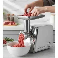 MOVI - MOLEDORA DE CARNE SILVER LOVE 1.000 W, BANDEJA ACERO INOXIDABLE