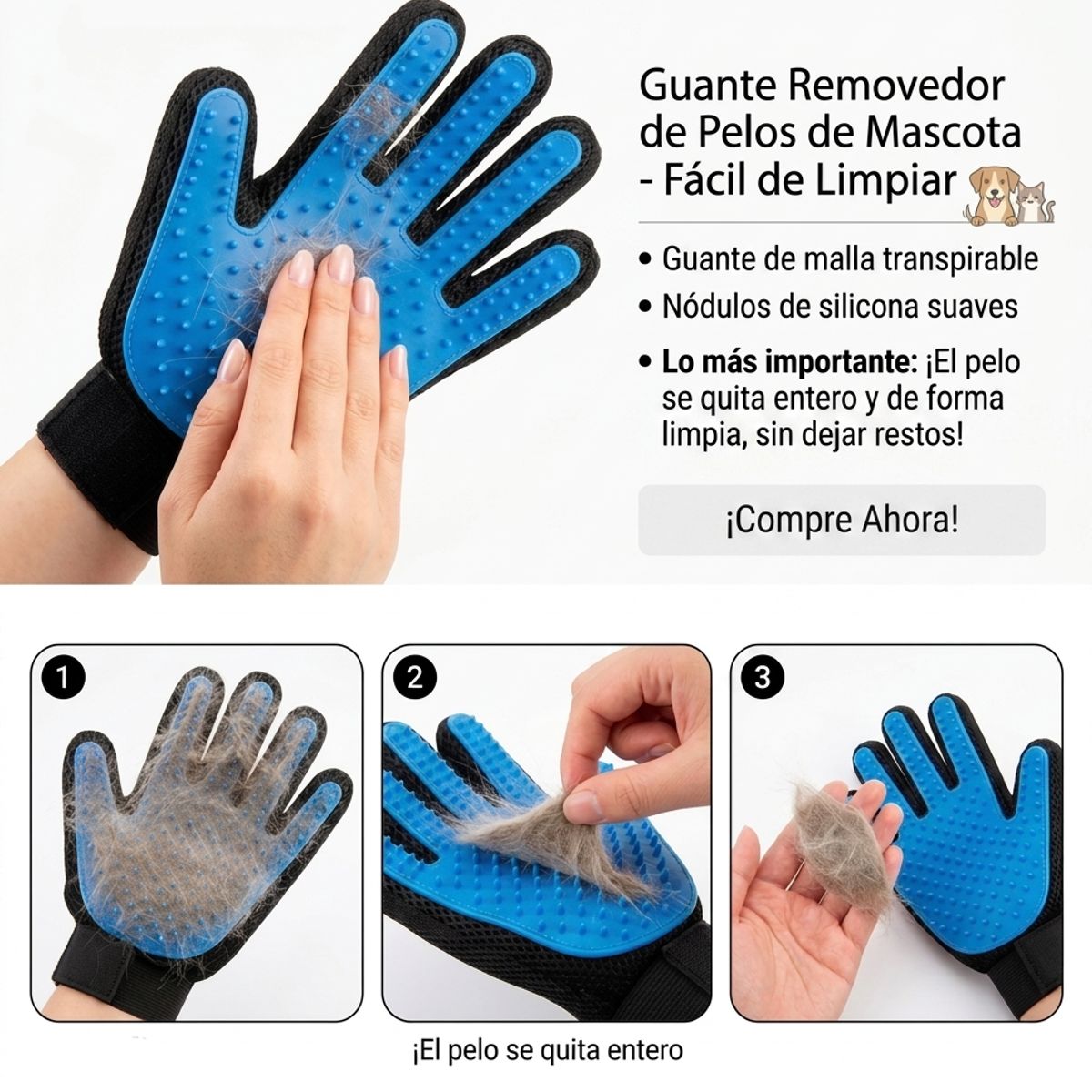 MOVI - PACK GUANTES QUITAPELOS PARA MASCOTAS