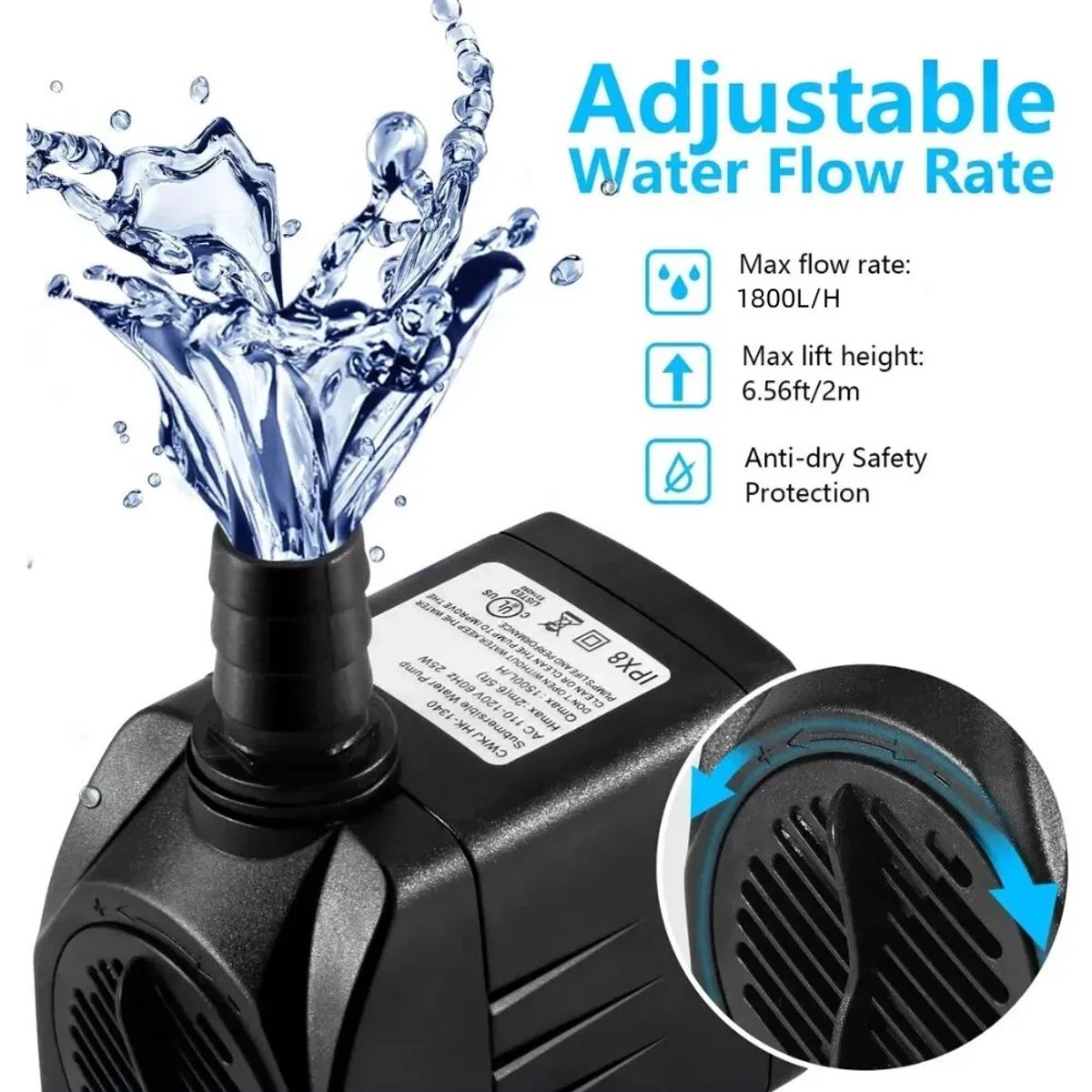 GENERICO - Bomba De Agua Sumergible Y Regulable 25w 1800lh