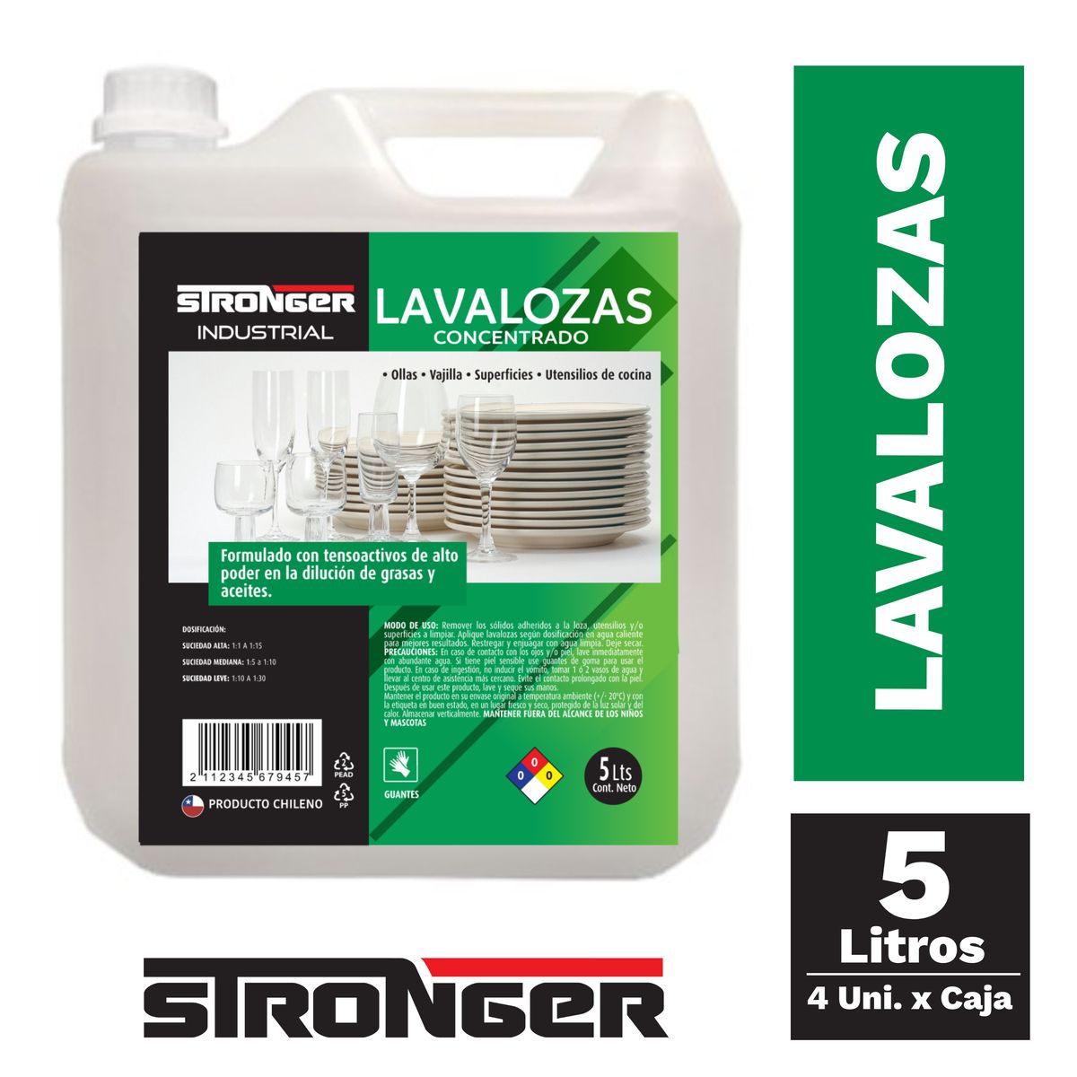 GENERICO - Lavaloza Concentrado Industrial 5 Litros Stronger