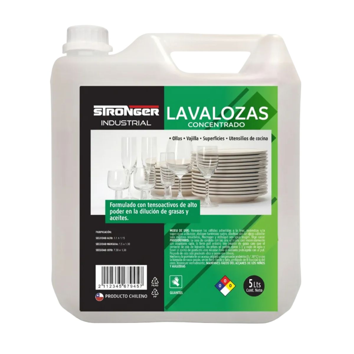 GENERICO - Lavaloza Concentrado Industrial 5 Litros Stronger