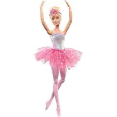 BARBIE - Fantasía Muñeca Bailarina Luces Brillantes Tutú Rosa