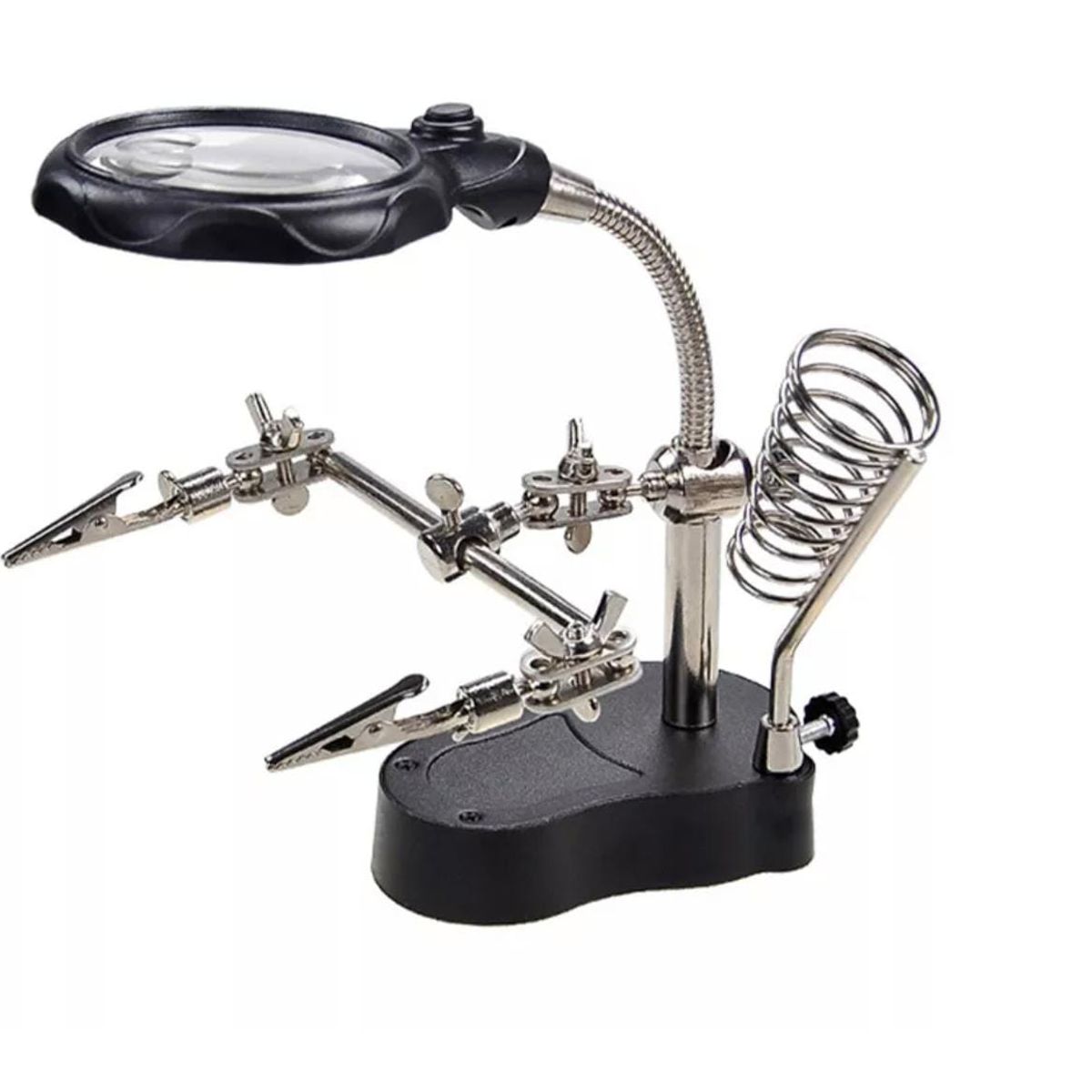GENERICO - Lupa Soporte Luz Led Pinza Soporte Cautin