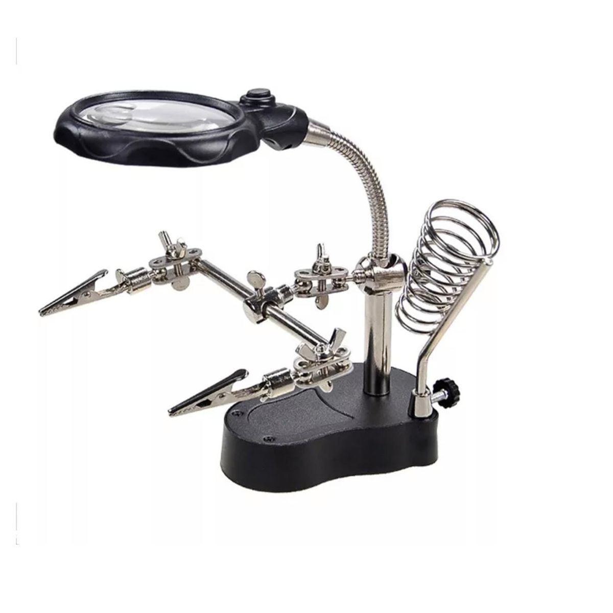 GENERICO - Lupa Soporte Luz Led Pinza Soporte Cautin