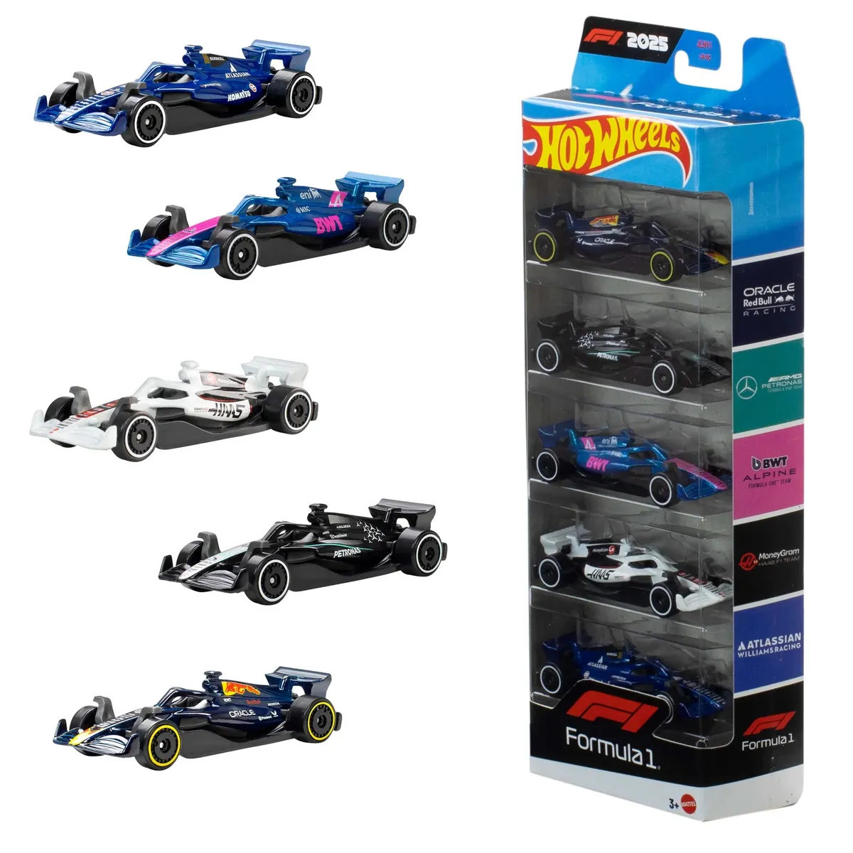 HOT WHEELS - Pack 5 Autos Formula 1 F1 Hot Wheels SERIE 2