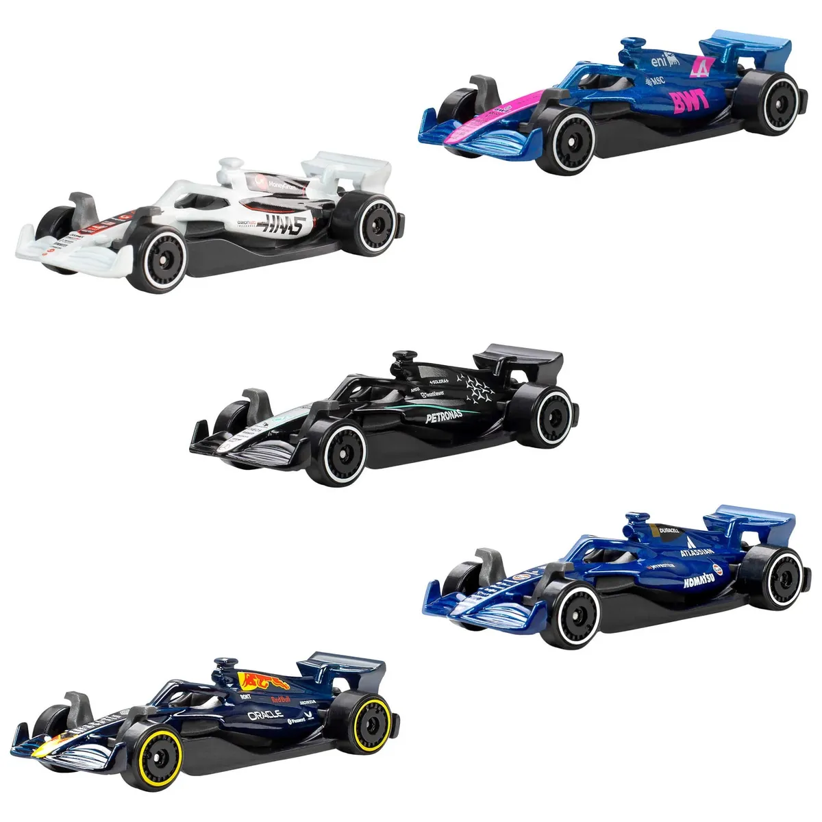 HOT WHEELS - Pack 5 Autos Formula 1 F1 Hot Wheels SERIE 2