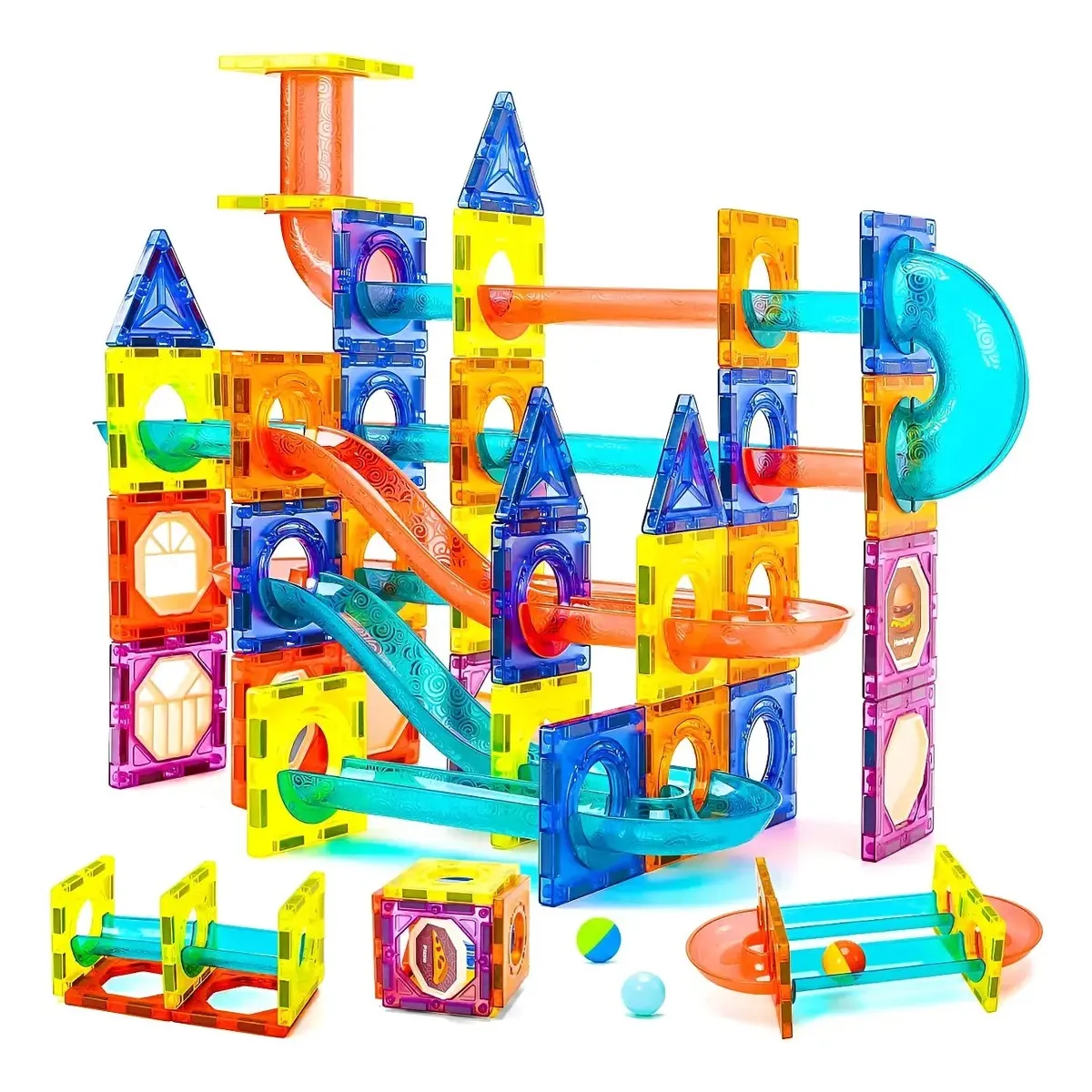 GENERICO - Pista De Bolitas Juego De Encaje Y Bloques Magnéticos 105pcs Labg