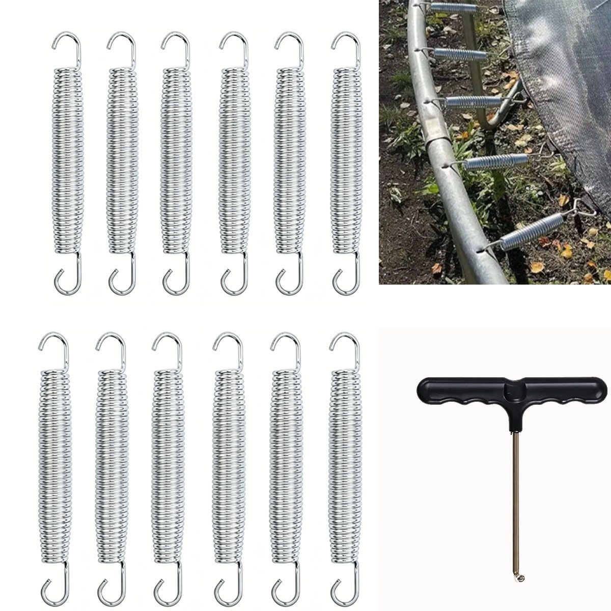 MOONCORE - 12pcs Resortes Para Trampolín-brincolin 17.8cm Y Gancho En T