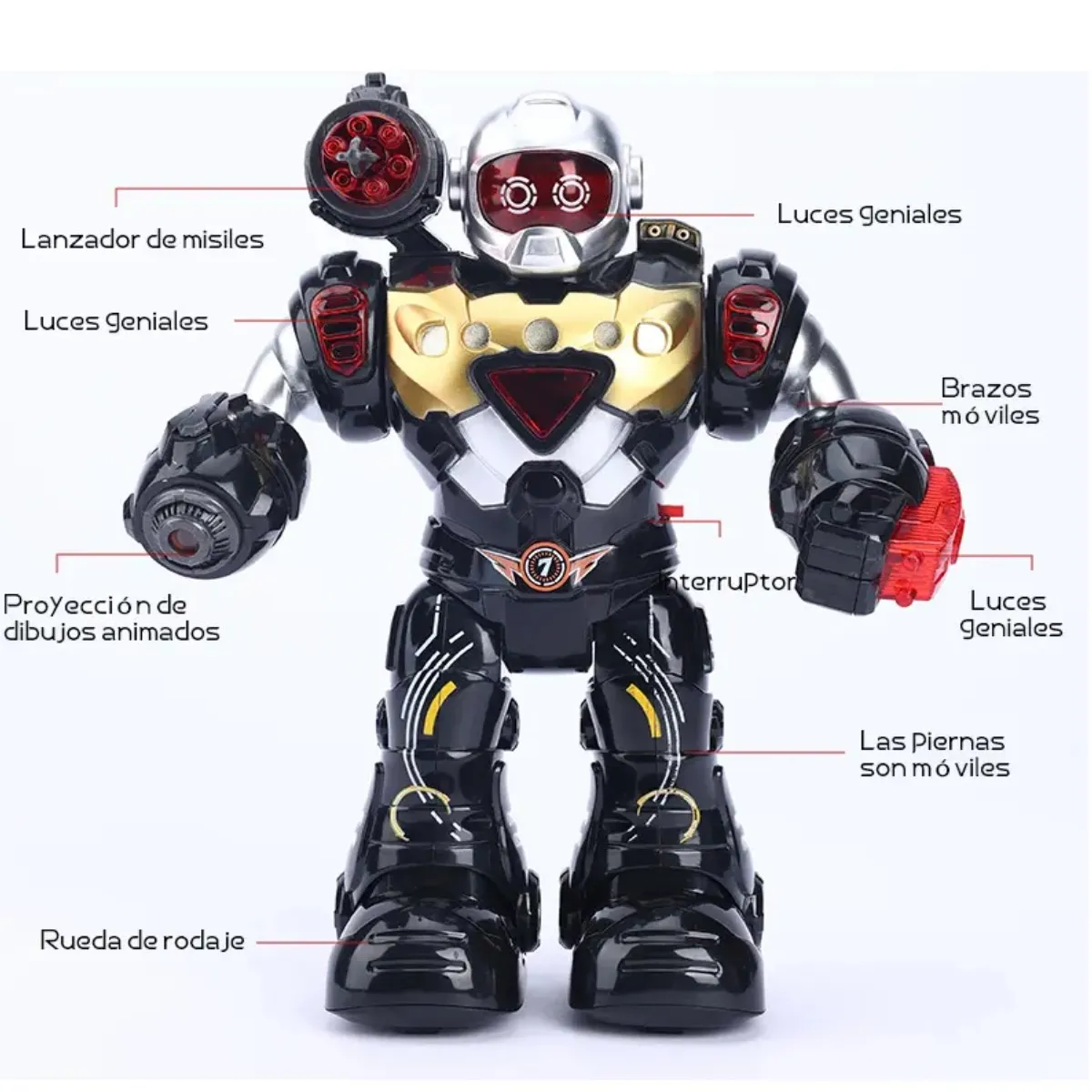 GENERICO - Robot Juguete Niños Con Luces Música Y Movimiento Labg