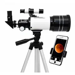 GENERICO - Telescopio Astronómico Portátil con Trípode y Soporte para Celular