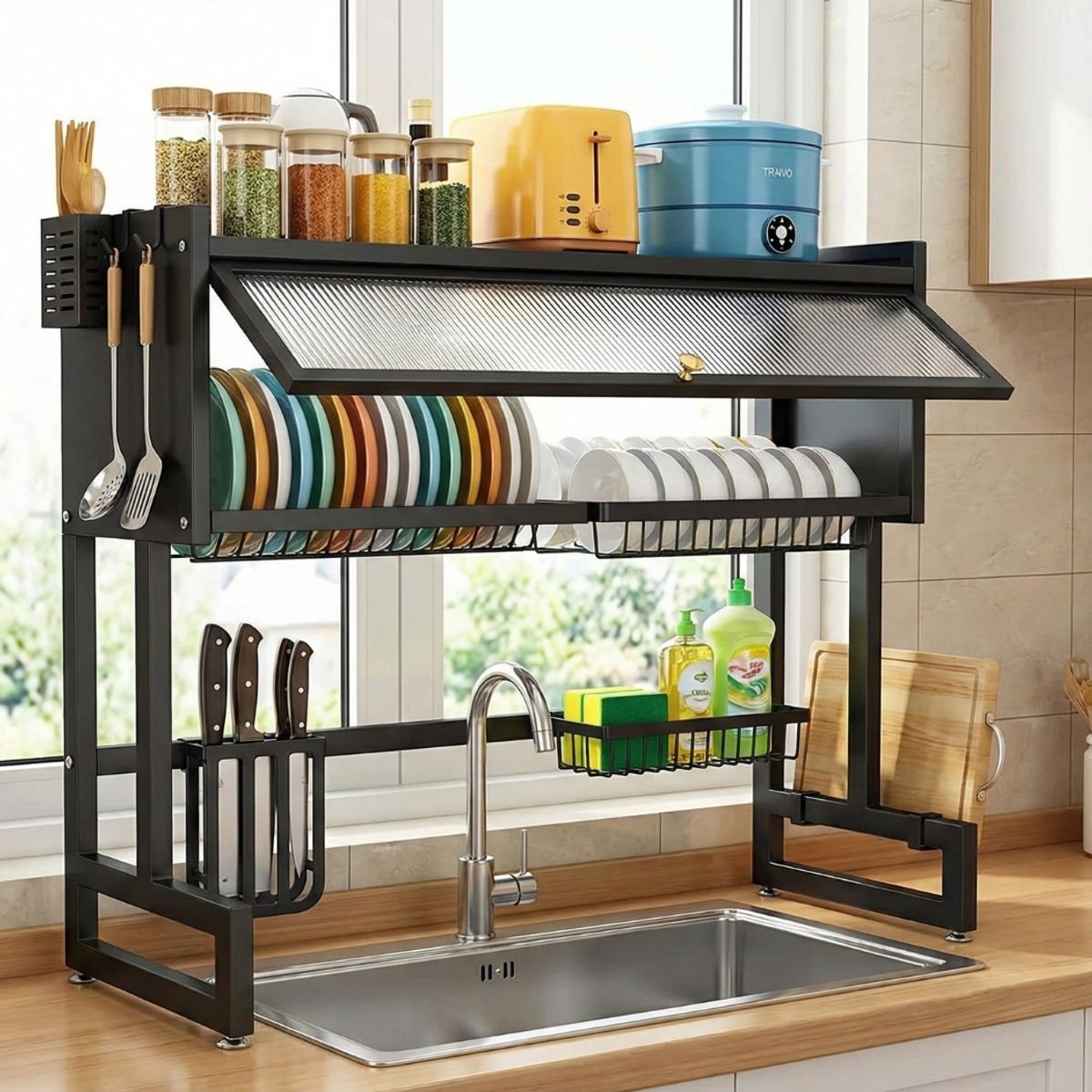 GENERICO - Escurridor Secador De Platos Loza 2 Niveles Cocina Metálico