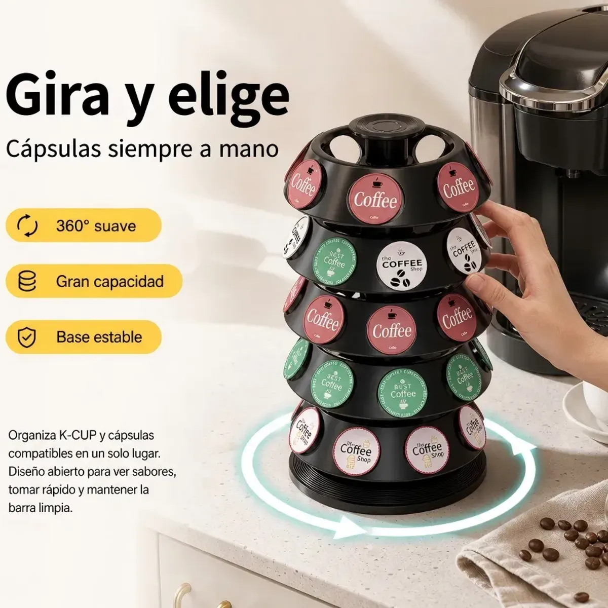 UMEXUS - Porta Cápsula Para Giratorio 360° 40 Capsulas