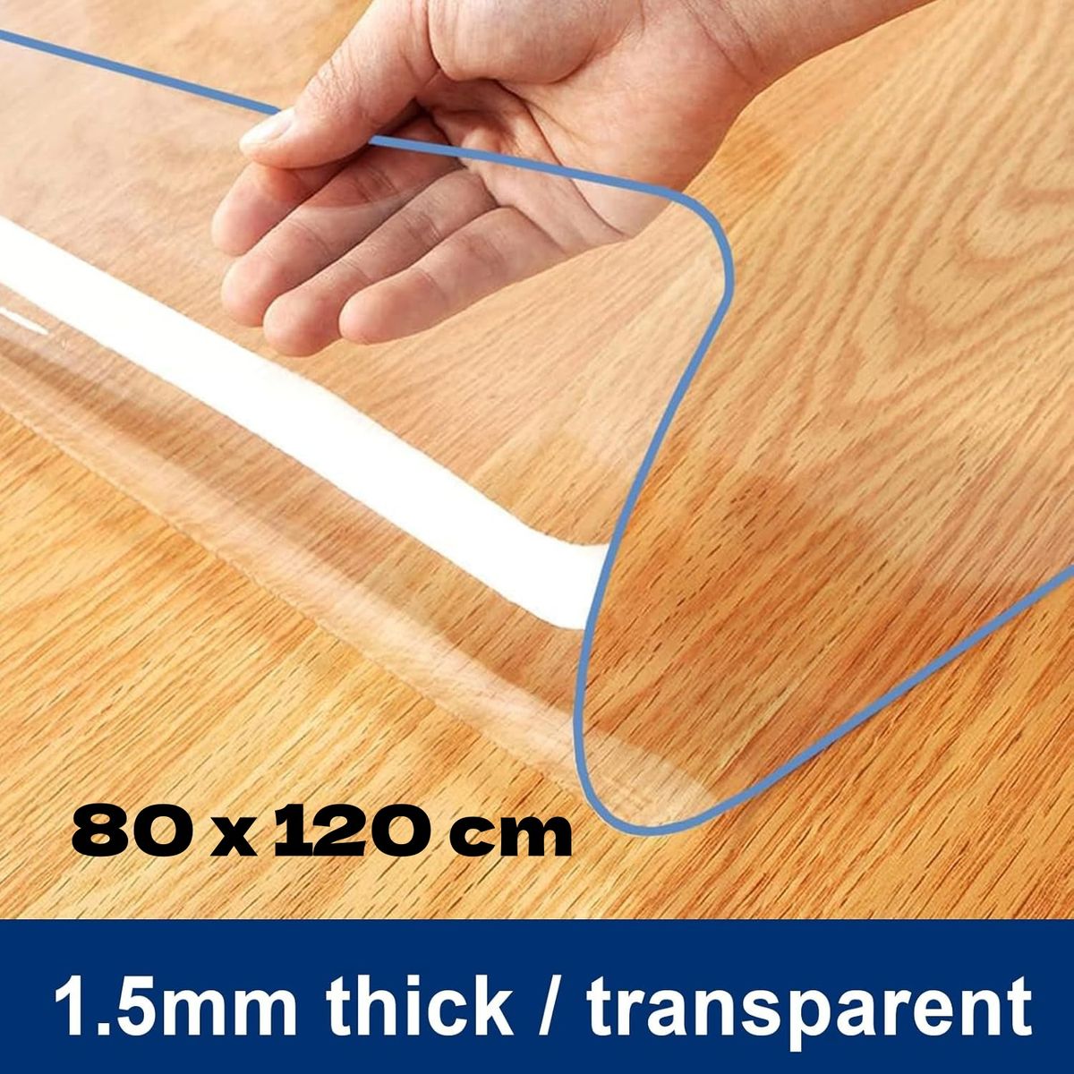 KUANGYE - Mantel Transparente Mantel Pvc Protector Rectangular para Mesas Comedor 80x120cmgrosor 1,5mm