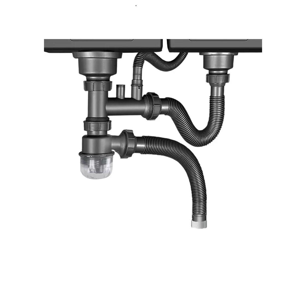 GENERICO - Cespol Desagüe Fregadero Cocina Baño Tubo Doble Flexible