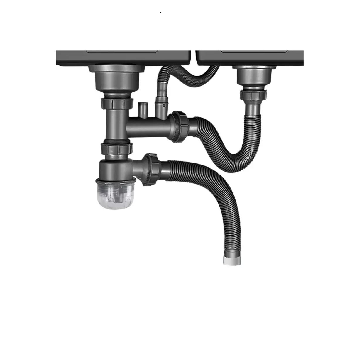GENERICO - Cespol Desagüe Fregadero Cocina Baño Tubo Doble Flexible