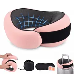 AIZO - Almohada/Cojín Viaje Premium Soporte 360 Espuma Viscoelástica