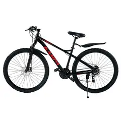 ELEMENT DESIGN - Bicicleta Mountain Bike 29” Negro/Rojo 21 Velocidades con Suspensión y Frenos de Disco