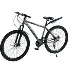 ELEMENT DESIGN - Bicicleta Mountain Bike 27,5” Gris Mate 21 Velocidades con Suspensión y Frenos de Disco