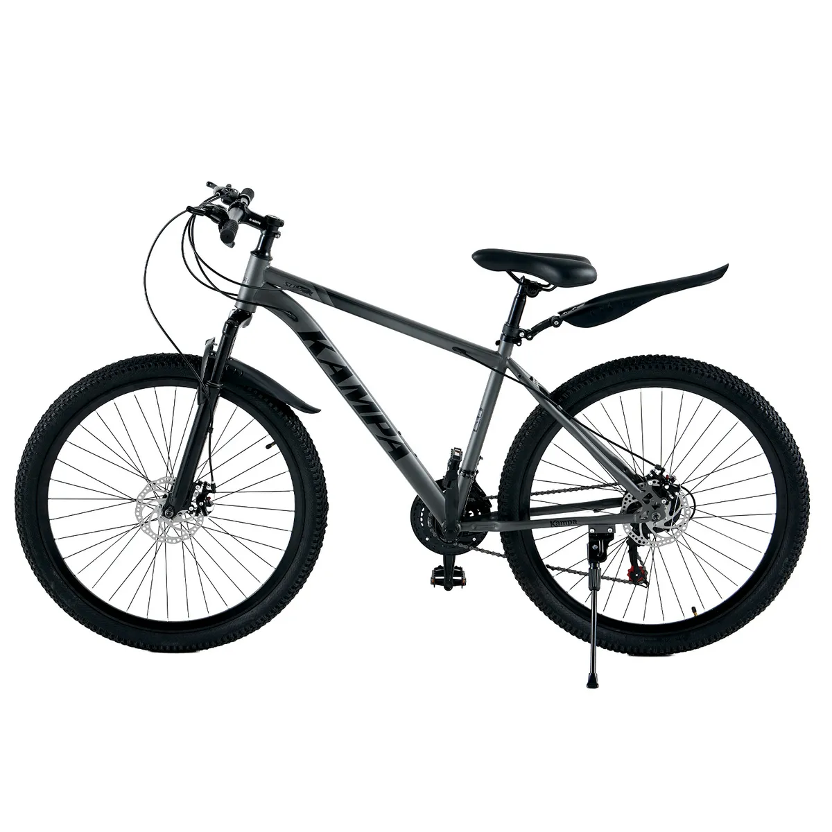 ELEMENT DESIGN - Bicicleta Mountain Bike 27,5” Gris Mate 21 Velocidades con Suspensión y Frenos de Disco