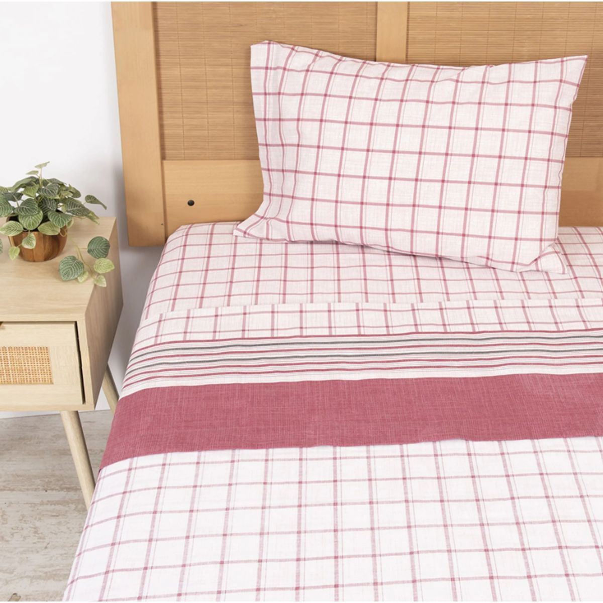 MASHINI - Sabanas 1,5 Plaza 144 Hilos Marca Mashini Tartan