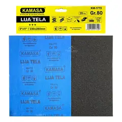 KAMASA - Pliego Lija De Tela Esmeril Al Agua 25 Pcs 230x280mm (GR80)