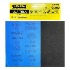 KAMASA - Pliego Lija De Tela Esmeril Al Agua 25 Pcs 230x280mm (GR100)